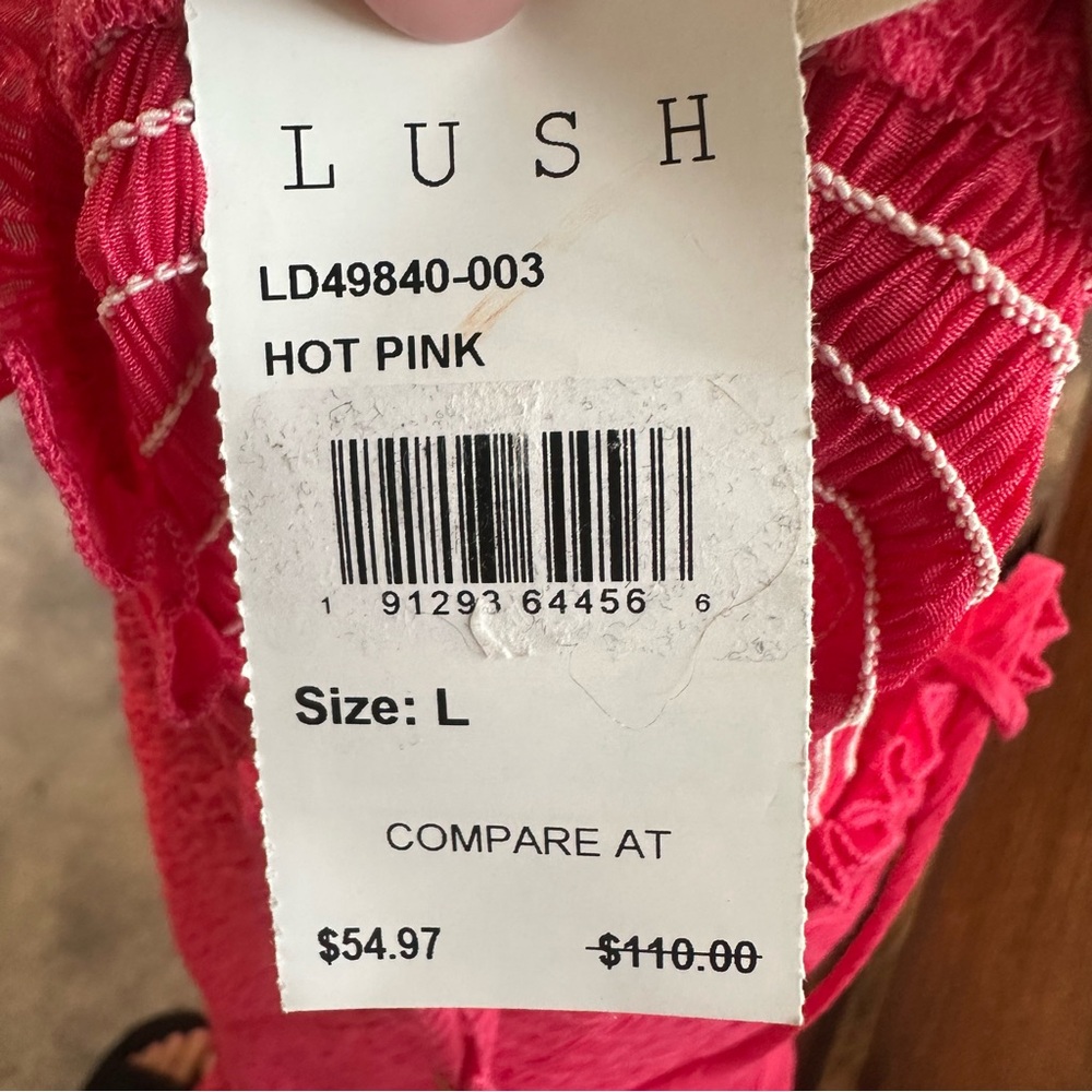 Lush Hot Pink Smocked Maxi Dress NWT - Picture 8 of 10